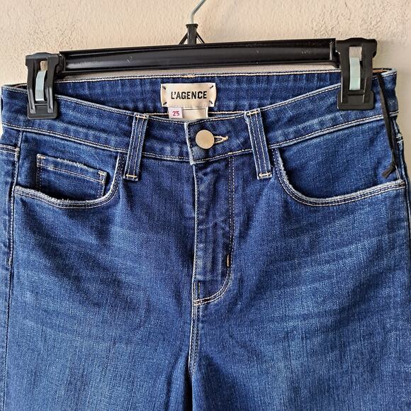 L'Agence Marguerite High Rise Skinny Ankle Denim Jeans in Mid wash - Size 25 - Picture 6 of 10